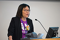 Prof. Isabella Poon, Pro-Vice-Chancellor of CUHK, delivers a speech at the opening ceremony of the symposium